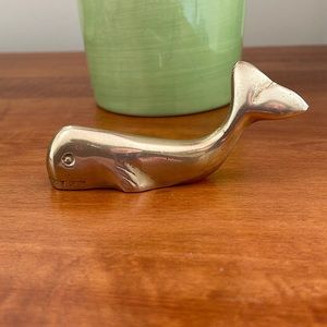 Last call! Rare vintage brass whale paperweight